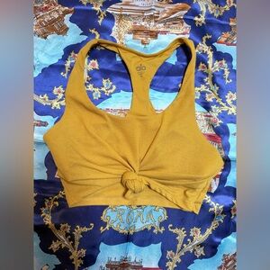 SALE!! ALO Yoga Women's Knotted Tank Top in Mustard, size M, perfect condition!